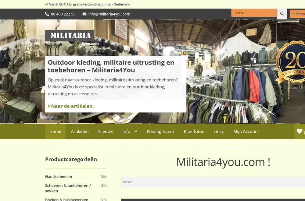 militaria4you Zutphen outdoor kleding, militaire uitrusting